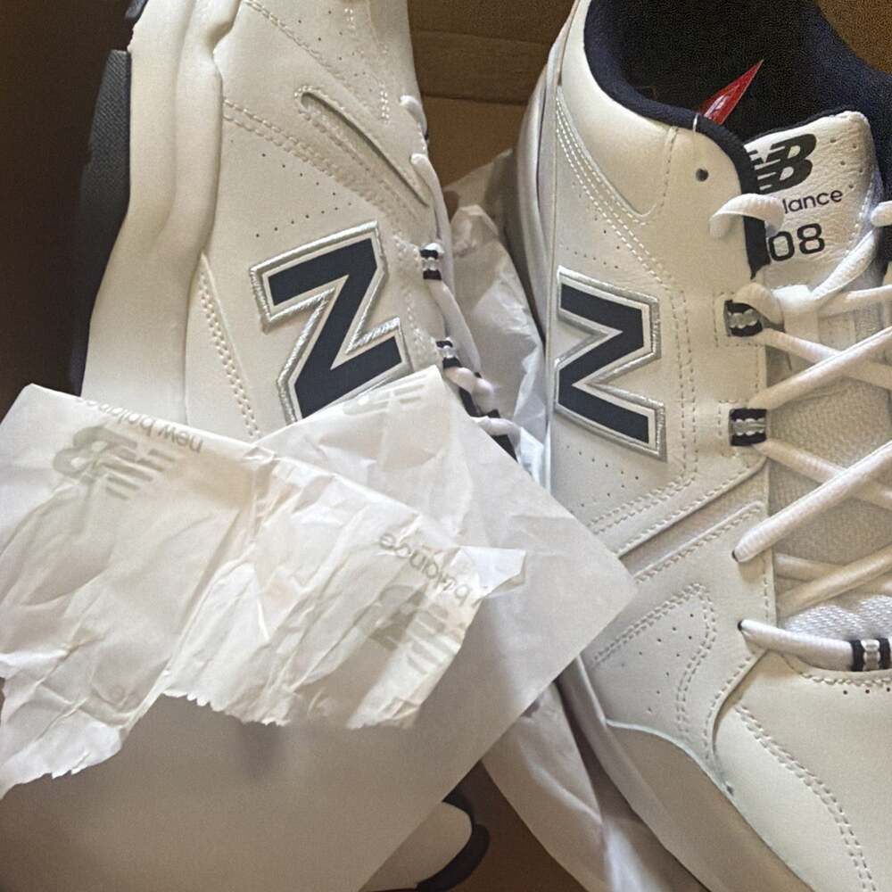 Size 16 6E WIDE - New Balance 608v5 White Navy Box Damaged - Picture 2 of 5